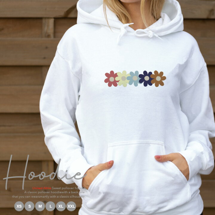 楽天市場 パーカー レディース メンズ スウェット パーカー プルオーバー Hoodie 長袖 フード付き プルオーバー ペア カップル Xs S M L Xl Xxl 韓国 Korea 花 くすみカラー シンプル 可愛い かわいい おしゃれ No Other