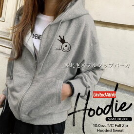 パーカー レディース メンズ スウェット パーカー ジップアップパーカー 裏起毛 長袖 hoodie 長袖 スウェット フード付き ペア カップル S M L XL XXL おしゃれ かっこいい 無地 シンプル 羽織ればあたたかい、肌ざわりのやさしい裏起毛スウェット ニコちゃん 王冠 smile