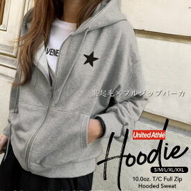 パーカー レディース メンズ スウェット パーカー ジップアップパーカー 裏起毛 長袖 hoodie 長袖 スウェット フード付き ペア カップル S M L XL XXL おしゃれ かっこいい 羽織ればあたたかい、肌ざわりのやさしい裏起毛スウェット 星 star スター