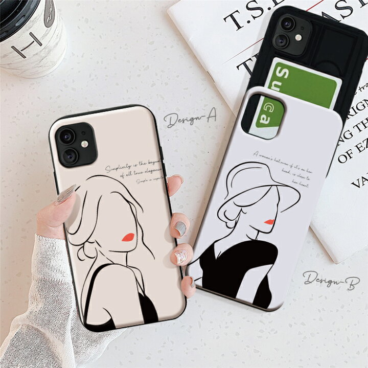 楽天市場 Iphonese 第2世代 Se2 Iphone11 Pro Max Iphonexs Xr Iphone8 7 Plus 6 6s Galaxys9 ケース Icカード 収納 背面 スライド収納 耐衝撃 オシャレ韓国 線画 ラフ ラインアート エレガント シンプル メッセージ イラスト アンニュイ 中性的 都会的 No