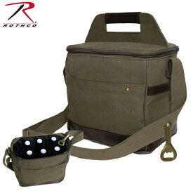 Rothcoロスコ 正規品 キャンパス生地 クーラーバッグ ショルダーCanvas Insulated Cooler Bag　オリーブ2608 小型 小さい クーラー キャンプ 無骨 栓抜き付USAモデル ミリタリー