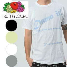 FRUIT OF THE LOOMフルーツオブザルーム tシャツ TEEシャツ プリントロゴ　メンズアメカジ カレッジプリント黒半袖TシャツDamnit