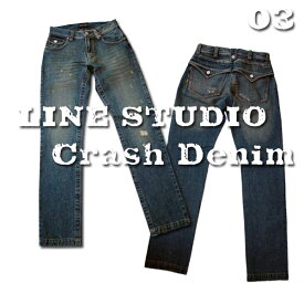 *LINE STUDIO（ラインスタジオ）ジーンズ デニム パンツLINE03 クラッシュ