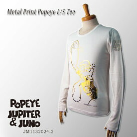 メール便可POPEYE × Jupiter & Juno ジュピターアンドジュノMetal Print Popeye Long Sleeve Tee(メタルプリント ポパイ L/S Tシャツ)