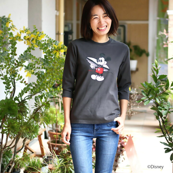楽天市場 ディズニー お揃い ミッキーマウス 7分袖tシャツ Surf Mickey 160cm 165cm メール便可 Noa Department Store