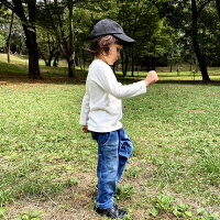 兄弟お揃いデニム○新作○カットデニムサルエルパンツ(90cm100cm110cm120cm130cm140cm)キッズジュニア長ズボン【メール便可】