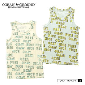 オーシャンアンドグラウンド Ocean＆Ground Good Words柄タンクトップ（90cm 100cm）【1点のみメール便可】肌着 保育園 お着替え