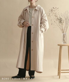 NOAHL｜【サイズ展開S/M】ステンカラーコート レディース アウター コート オーバーサイズ ボリューム袖 ゆったり スタンドカラー 秋冬 エクリュ モカ