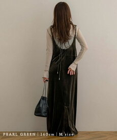 新色登場 ｜《70％OFFクーポン対象》ワンピース ベロア レディース ワンピース ロング キャミワンピース ノースリーブ グレージュ グリーン ブラック 秋 冬 250910