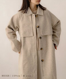 NOAHL｜《8,580円→40%0FFクーポン利用》ロングコート ヨークデザイン レディース アウター コート オーバーサイズ スタンドカラー 秋 冬 ベージュ ブラウン チャコール ブラック 黒 251029【一部予約】