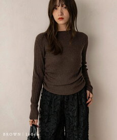 NOAHL｜《50％OFFクーポン対象》【メール便】ドロスト シアー ニット トップス レディース 長袖 シアーニット リボン タイト 透け感 アイボリー グレージュ ブラウン 秋 春 251001