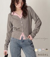 NOAHL｜《4,188円→40%0FFクーポン利用》【メール便】バイカラー レイヤード カーディガン 配色 トップス…