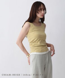 NOAHL｜《1,400円←60%OFFクーポン》【メール便】タンクトップ ラウンドカット シンプル タンクトップ Uネック 柔らか レディース インナー レイヤード タンク 低身長 高身長 ホワイト クリーム ブラック 黒 春 夏 秋 ノアル 260225 0842 SET03 SET05