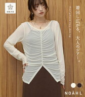 NOAHL｜《2,392円→60%OFFクーポン利用》【メール便】シアー トップス レディース フロント ギャザー 2WA…