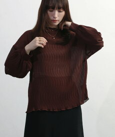 NOAHL｜《3,490円←対象2点で50%OFFクーポン》《40%OFFクーポン対象》【メール便】 トップス レディース ワッシャー プリーツ シアー シアートップス ブラウス エクリュ チョコ ブラウン 秋 ノアル 260930