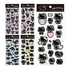 【予約商品2026年10月上～中旬入荷予定】【メール便送料無料】SACM-RS Sanrio characters サンリオキャラクターズ キラキララインストーンシール モノクロシリーズ ハローキティ クロミ マイメロディ シナモロール ポムポムプリン キャラクター 雑貨 事務用品 文具 貼る