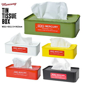 キーストーン マーキュリー MEBUTBWH-MB ブリキティッシュボックス 22.5×7.3×13cm MERCURY TIN TISSUE BOX スチール KEY STONE ガレージ お部屋 インテリア ケース ティッシュ ペーパー 整理 整頓 ギフト プ