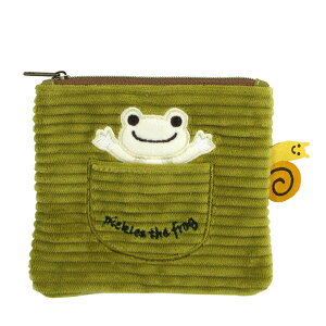 【ネコポス便発送可】ナカジマコーポレーション かえるのピクルス 177643-22 コーデュロイ ティッシュポーチ ピクルス pickles the frog カエル インテリア 飾り 装飾