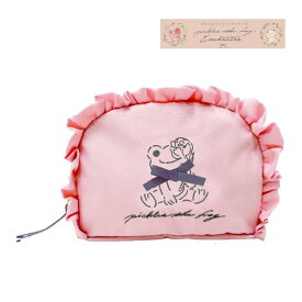 206824-25 かえるのピクルス アンシャンテ フリルポーチ ピクルス pickles the frog カエル BAG バッグ 収納 コスメポーチ【ネコポス便発送可】