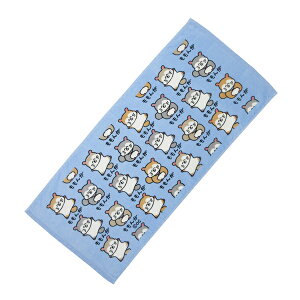 【ネコポス便発送可】291291 おえかきさん フェイスタオル ももんがさん 約34×75cm 綿100% 洗面所 レジャー スポーツ 洗顔 手洗い デイリータオル 手拭き 汗拭き 顔ふきタオル オクタニコーポ