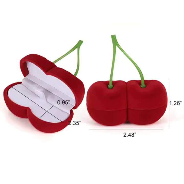 楽天市場】【メール便可】さくらんぼのジュエリーケース ベルベット 