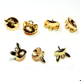 【メール便可】【1個入り】猫の耳とうさぎの耳のキャップパーツ 直径10mm ゴールド 猫耳 ねこ耳 ネコ耳 ネコミミ 兎耳 うさぎ耳 ウサギ耳 ウサギミミ ガラスドームの蓋 ガラスドームのキャップ ガラスボール アレンジ自在 レジン アクセサリーパーツ ハンドメイド 手芸