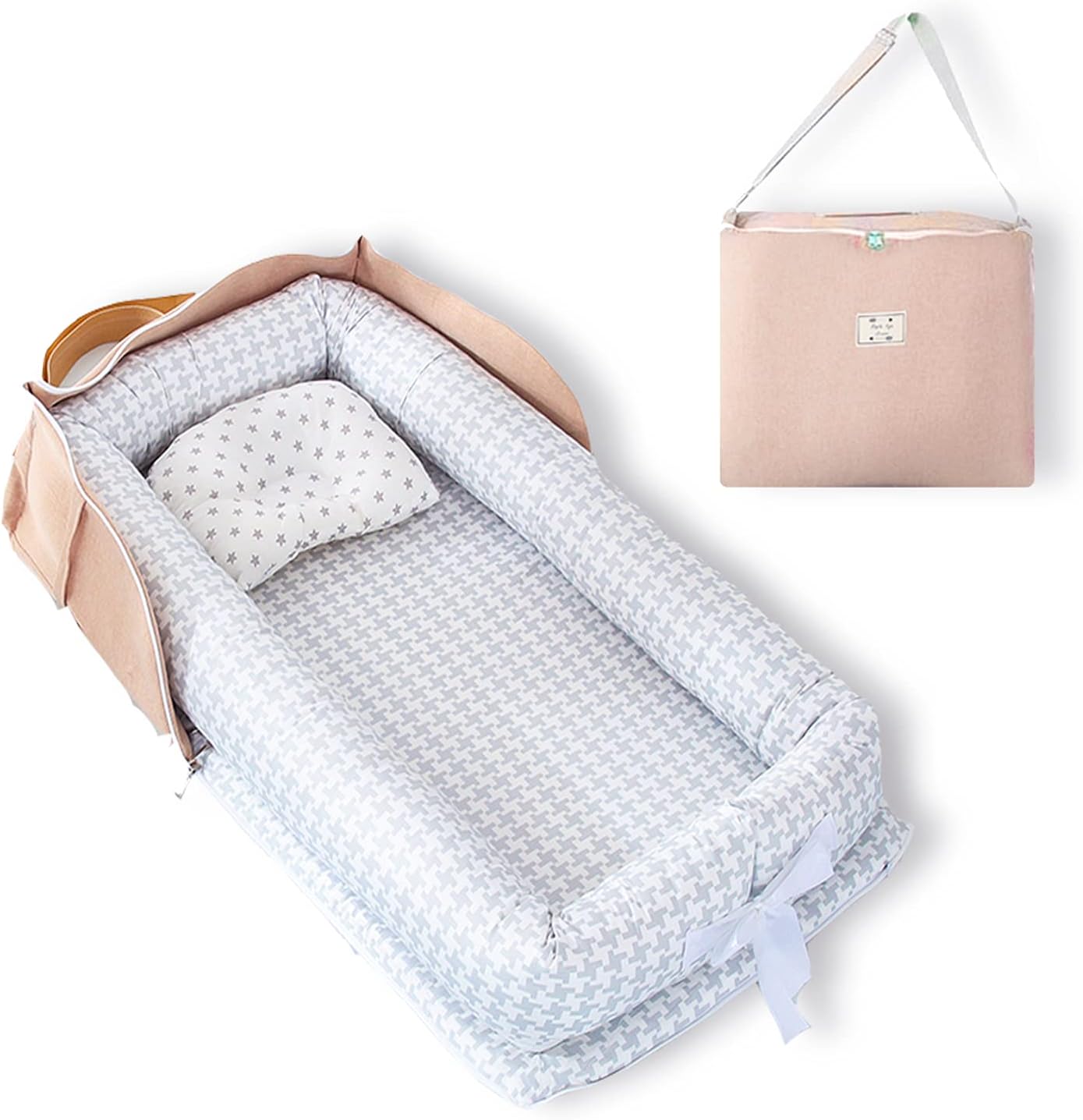 ベッドインベッド 添い寝 ベビーベッド 新生児 折りたたみ式 枕付き