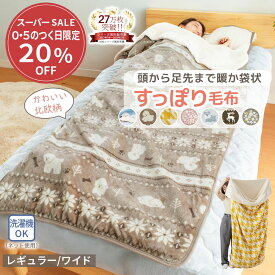 ＼期間限定クーポン配布中／ 毛布 シングル 袋状毛布 寝袋 北欧柄 あったか 暖かい もこもこ フランネル もうふ 敷き毛布 冬用 防寒 冷え性対策 洗える かわいい 北欧 お昼寝 キャンプ すっぽり毛布 もこもこあったか素材のすっぽり毛布 インテリア ノアン