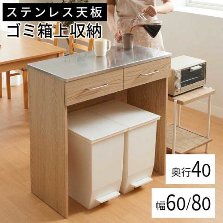 楽天市場】キッチン カウンター ゴミ箱 ゴミ箱収納 ステンレス 