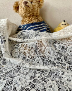 薄手で柔らかい中花の綿麻レース【生成り】NB2451日本製(福井県産)