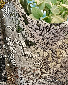 接触冷感キュプラ素材の花柄レース【黒/白】【白】【黒】NB0955日本製(福井県産)