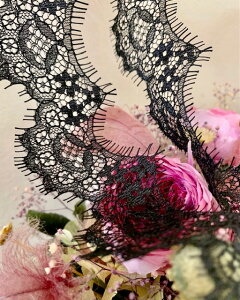 幅4cmのアイラッシュレース【黒】NB8556日本製(福井県産)