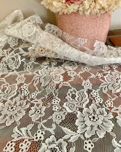 軽くて柔らかい中花の薄手のレース【白】NB4-106日本製(福井県産)