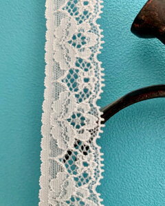 幅2.5cmストレッチレース【白】NB0305日本製(福井県産)