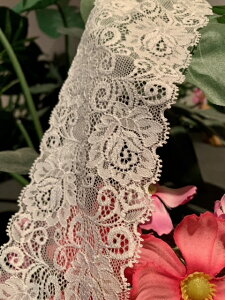 幅8.5cmストレッチレース【白】NB1401日本製(福井県産)