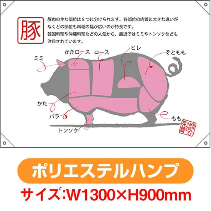 楽天市場 ドロップ旗 豚 部位イラスト W1300 H900mm ポリエステルハンプ No 受注生産品 キャンセル不可 のぼりストア 楽天市場店 楽天市場 ドロップ旗 豚 部位イラスト W1300 H900mm ポリエステルハンプ No 受注生産品 キャンセル不可 のぼりストア 楽天市場店
