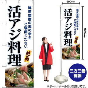 活アジ料理 のぼり YN-6799(受注生産品・キャンセル不可)
