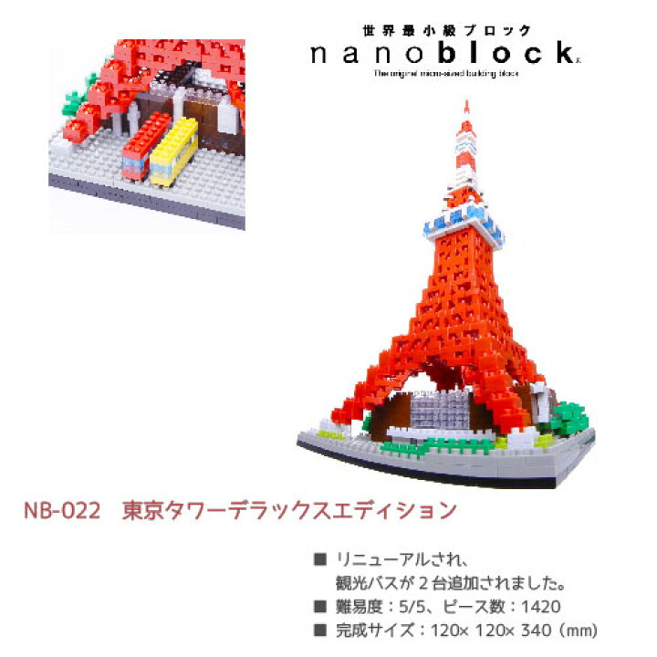 楽天市場】【送料無料】nanoblock 東京タワーデラックスエディション  