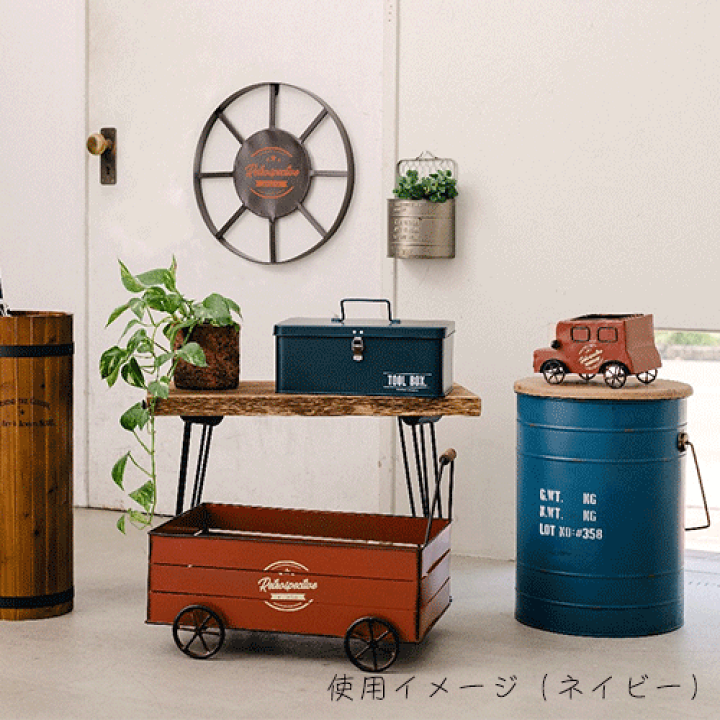 良品】アンティーク調 収納ボックス 箱 スツール 収納スツール 大小2個