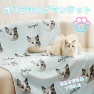 世界にひとつだけ♪ オリジナル ブランケット タオルケット 膝掛け 毛布 布団 お昼寝 犬 猫 写真入り ブ…