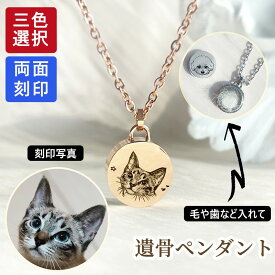 両面刻印 遺骨ペンダント ペット ステンレス製 写真入り ネックレス 遺骨 遺品 毛 分骨 丸型 骨壺 ケース カプセル ペンダント カロート メモリアル グッズ 毛 歯 思い出 手元 骨壷ペンダント 手元供養 遺灰 分骨 形見 ペット仏具 犬 猫 遺骨アクセサリ