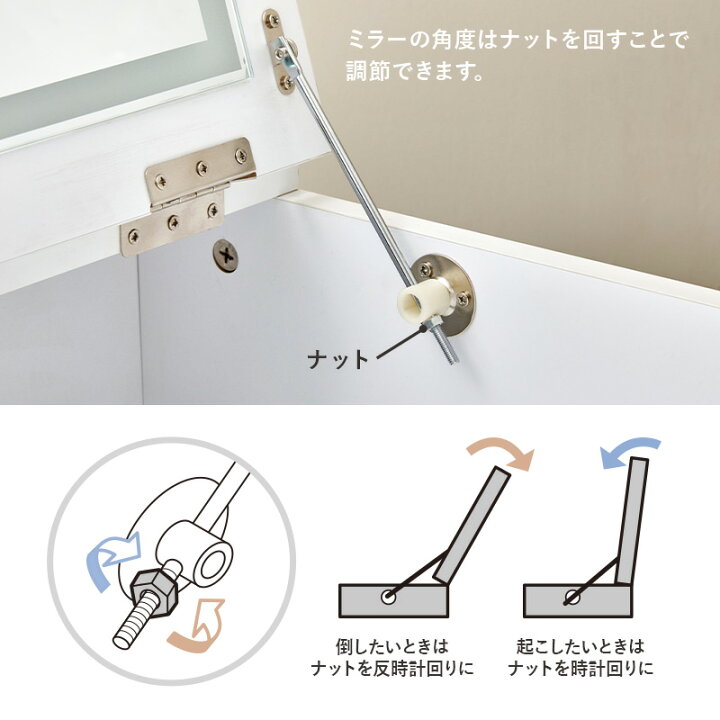 楽天市場】スツール付き ドレッサーデスク 幅50cm 半完成品 化粧台 