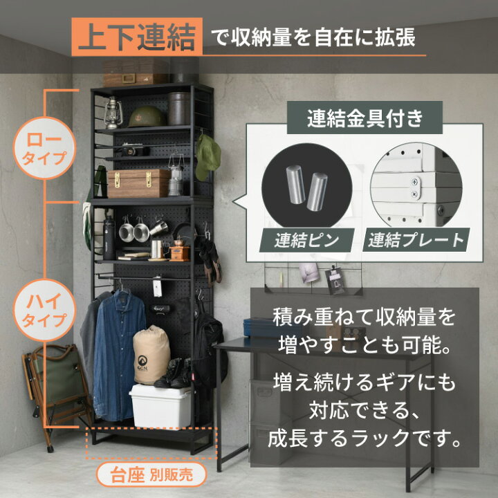 楽天市場】パンチングボード 棚 スチール キャンプ用品 釣具 収納 