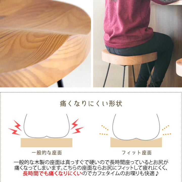 楽天市場】【10日限定☆全品☆5%OFFクーポン】 お尻の形の木製座面 