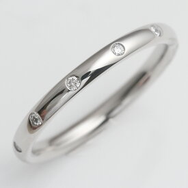 【ダイヤの輝き保証】プラチナ ダイヤモンド一周 水玉 リング 0.1カラット《カラーD-F / クラリティVVS1-VS1 / カットEX-VG》鑑別書付 記念日 誕生日 結婚指輪 マリッジ ダイア ジュエリー