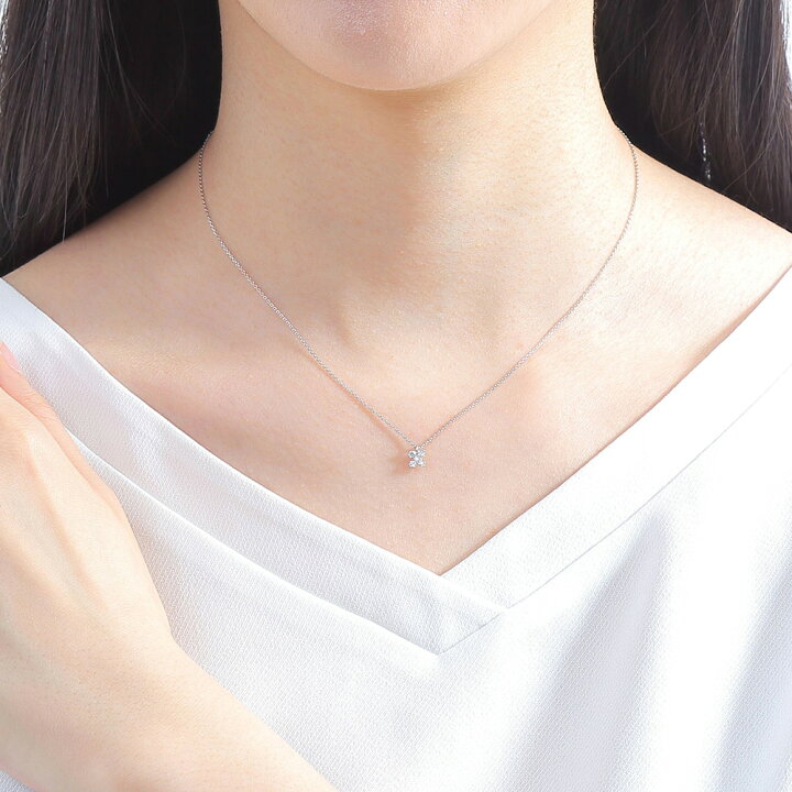 楽天市場】【究極のH&C】プラチナ ダイヤモンド フラワーネックレス  