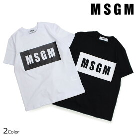 【最大1000円OFFクーポン配布中】 MSGM BOX LOGO TEE Tシャツ レディース エムエスジーエム 半袖 ブラック ホワイト MDM95-184299