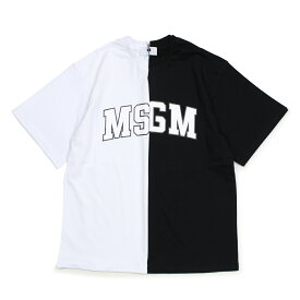 【最大1000円OFFクーポン配布中】 MSGM COLLEGE LOGO T-SHIRTS Tシャツ レディース エムエスジーエム 半袖 ブラック ホワイト 2541MDM162 184798