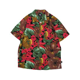 【最大1000円OFFクーポン配布中】 STUSSY WATERCOLOR FLOWER SHIRT ステューシー シャツ メンズ 半袖 ブラック 黒 1110023