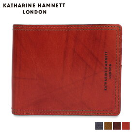 【最大1000円OFFクーポン配布中】 KATHARINE HAMNETT LONDON MINI WALLET キャサリンハムネット ロンドン 財布 二つ折り メンズ ネイビー オリーブ ダークブラウン ブラウン KH-1212015